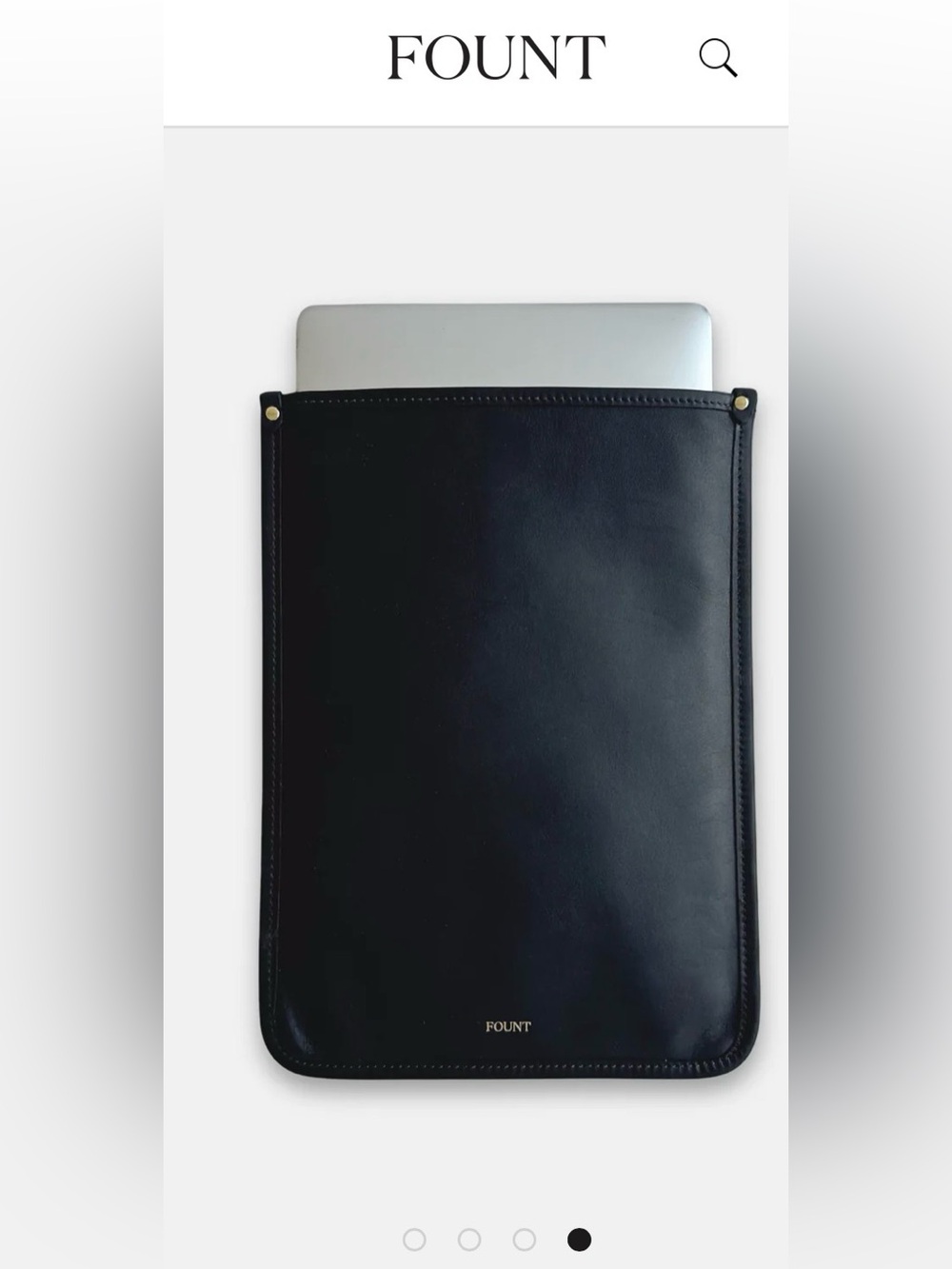 Fount Laptop Sleeve black leather